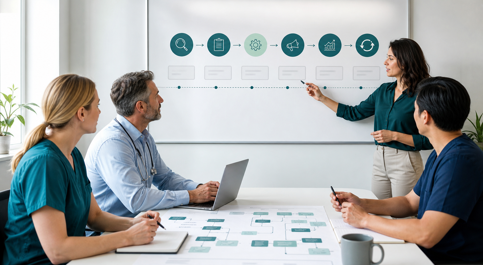 Teamworkshop zur strukturierten Prozess- und Marketingplanung im Healthcare-Kontext